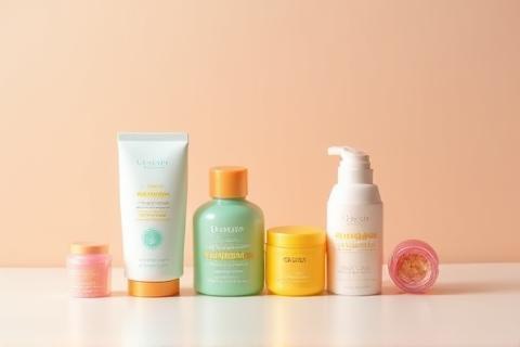 Small sample size organic skincare products.