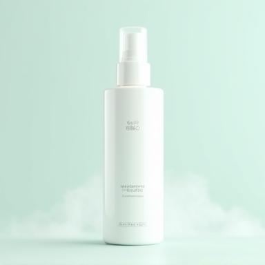 Organic facial toner spray bottle.